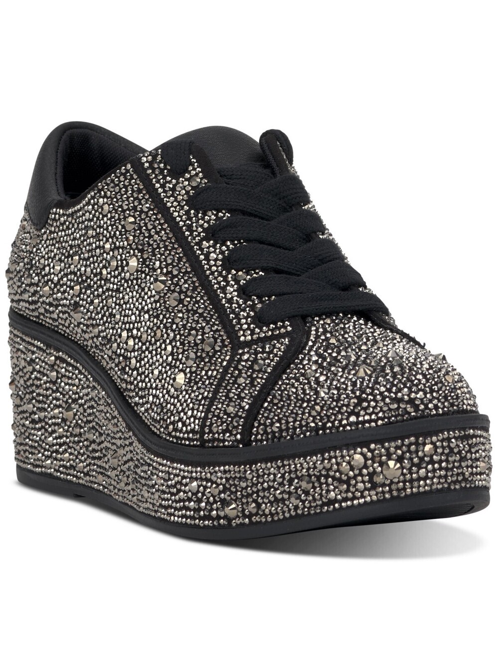 I.N.C. International Concepts Womens Aideen Wedge Sneakers Pewter Bling 5M